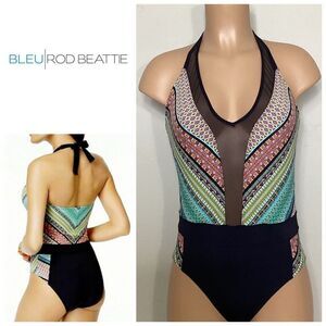 New. BLEU Rod Beattie plunge neck swimsuit. Retails $149. Size 10